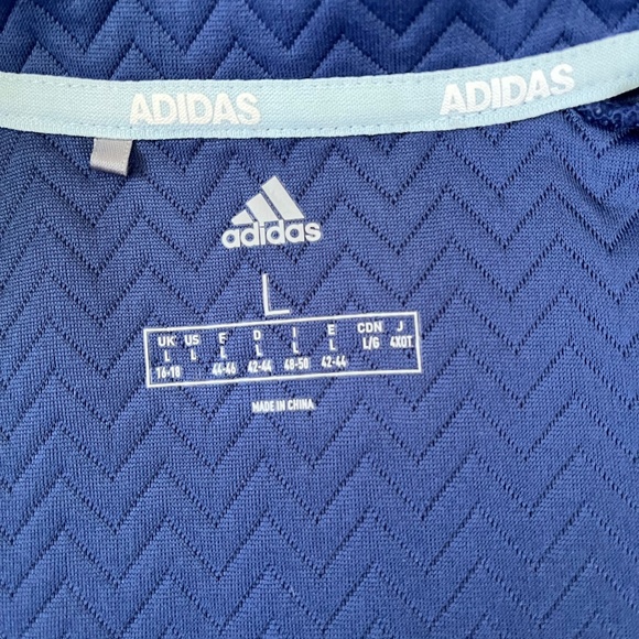 Adidas Ribbed Textured Golf Jacket Navy Large Full Zip - Picture 7 of 7